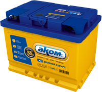 АКБ АКОМ EFB 55 А/ч прямая полярность